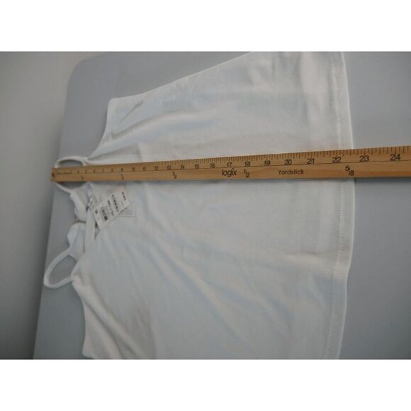 Bar III White V-neck Zippered Top Petite Small - Picture 7 of 8